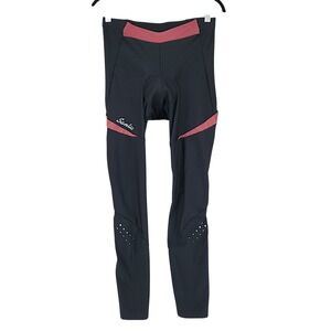 Santic Cycling Tights L Women Leggings Pant Black Pink Padded Chamois Reflective